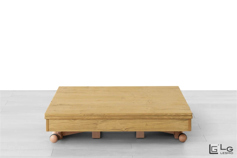 TAVOLINO TRASFORMABILE Finitura Rovere Grezzo 220cm - 10 posti