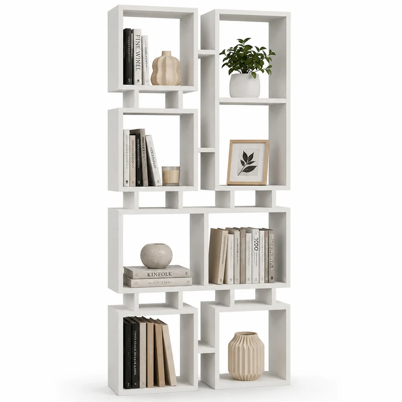 Libreria Moderna 4 Ripiani Bianco Scaffalatura Soggiorno Ufficio 79x24x166.5 cm