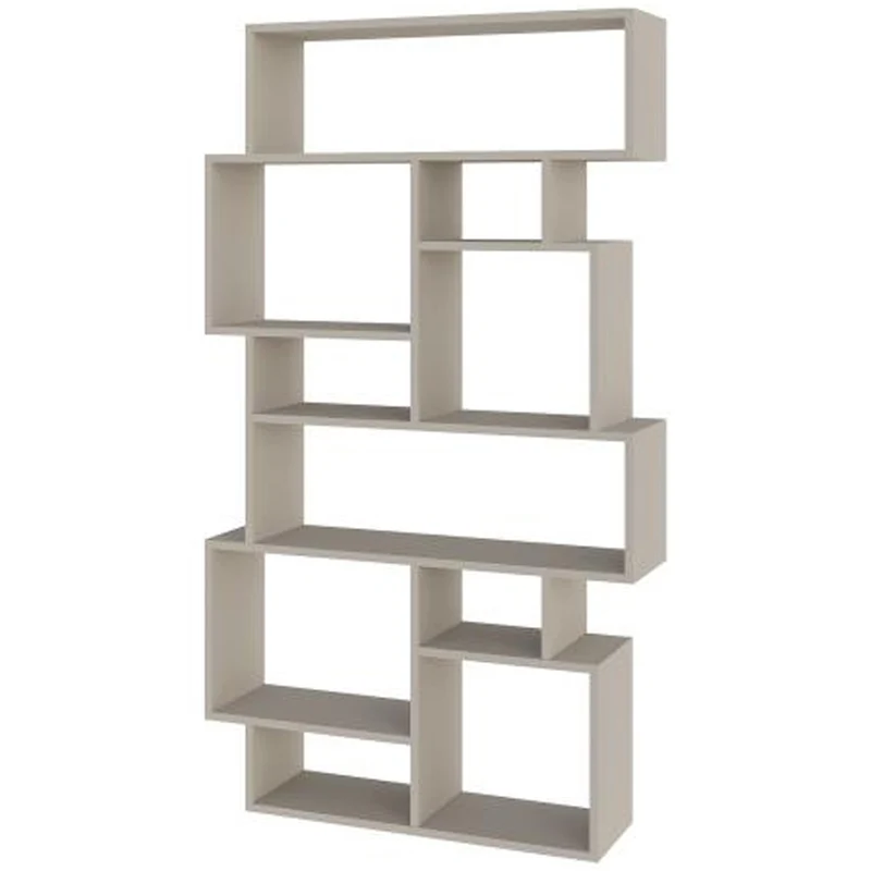 Libreria Design Moderna Scaffale 8 Ripiani 168x96x25cm Casa Ufficio Sabbia