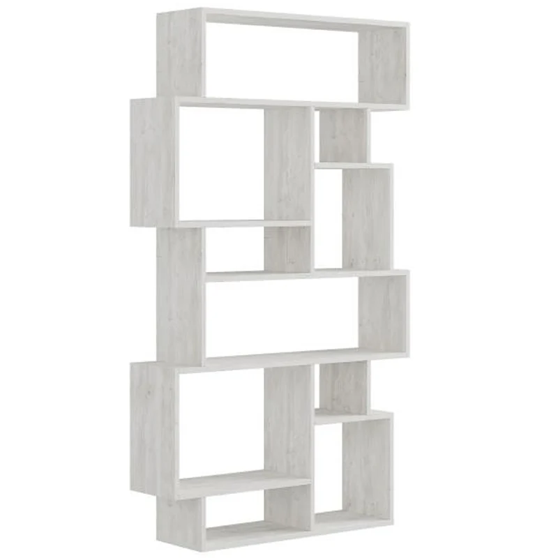 Libreria Moderna Scaffale 8 Ripiani 168x96x25cm Casa Ufficio Bianco Frassinato