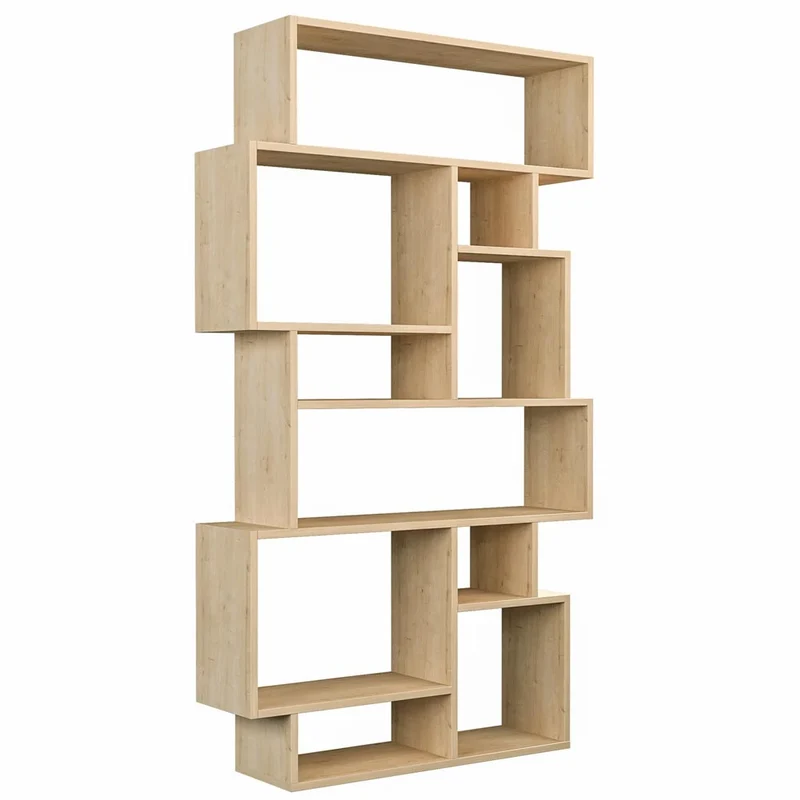 Libreria Design Moderna Scaffale 8 Ripiani 168x96x25cm Casa Ufficio Quercia