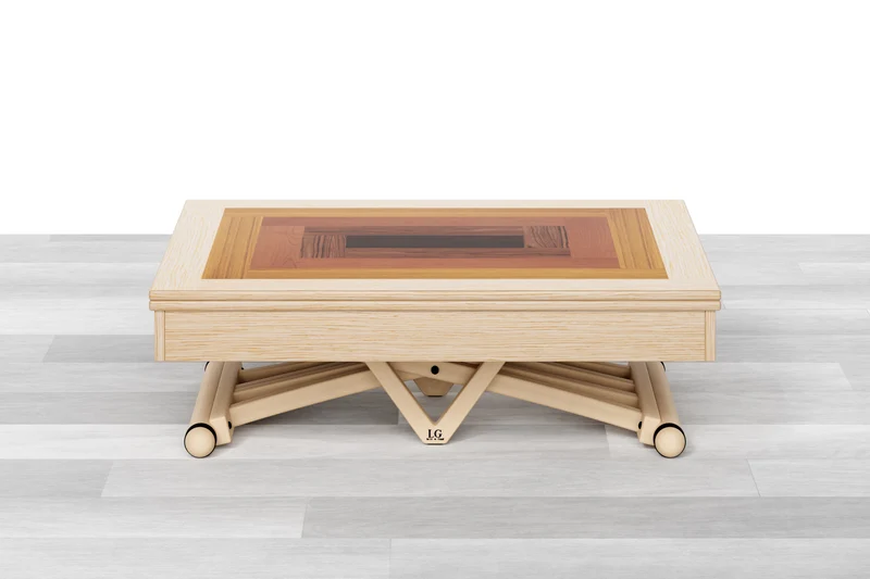 TAVOLINO TRASFORMABILE Top Intarsiato - 8/10 posti