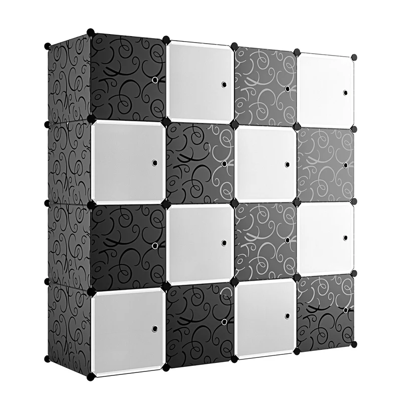 Armadio 16 Moduli in Plastica Colore Bianco e Nero EAN 8024299800792