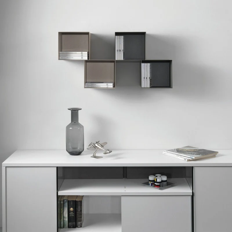 Set cubi da parete in acciaio Naoki