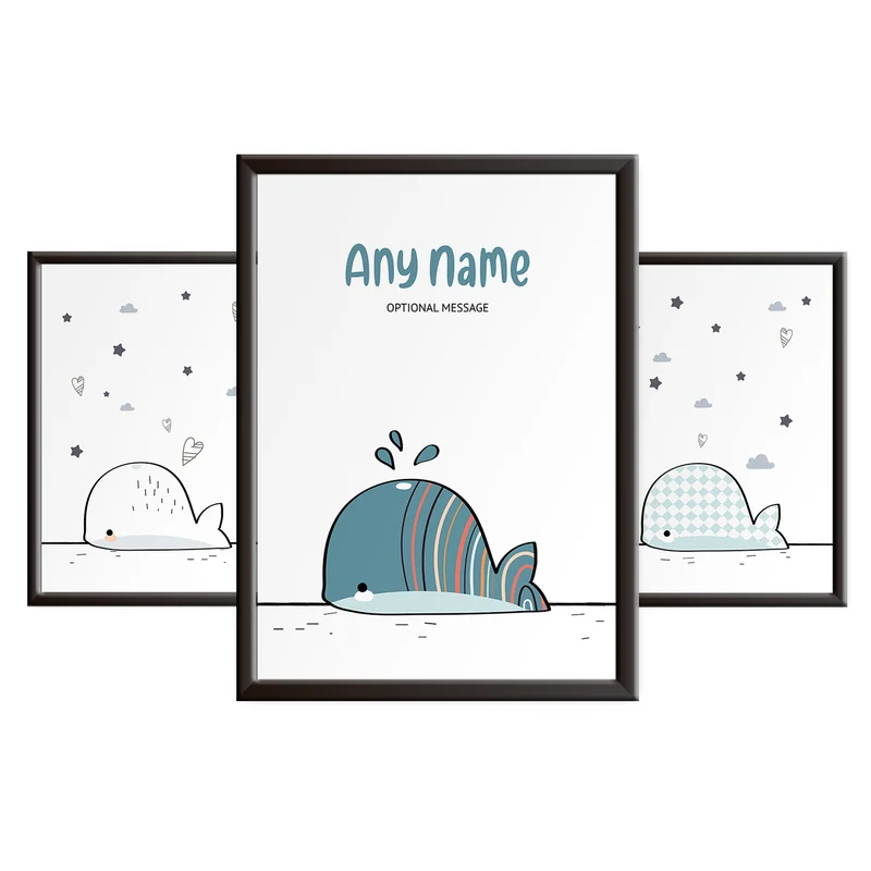 Cute Whale Nursery Print Set
