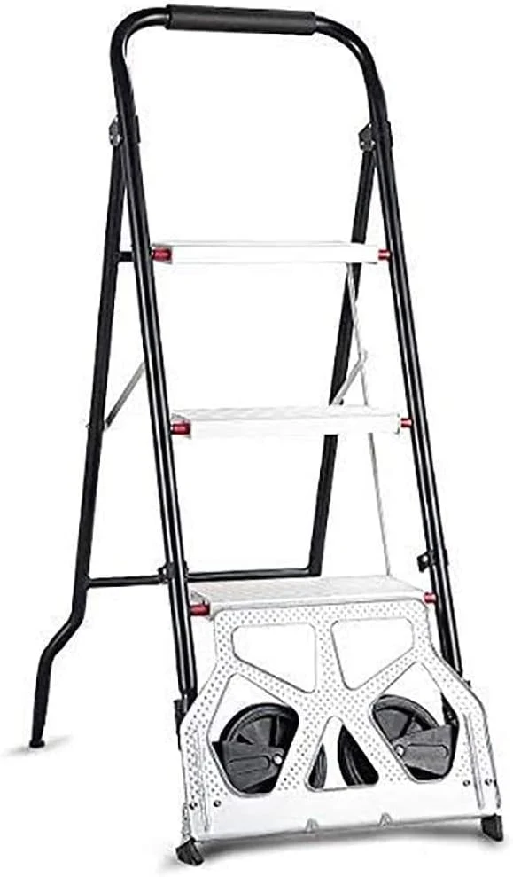 Scaletta Pieghevole con Carrello Portasacchi in Alluminio