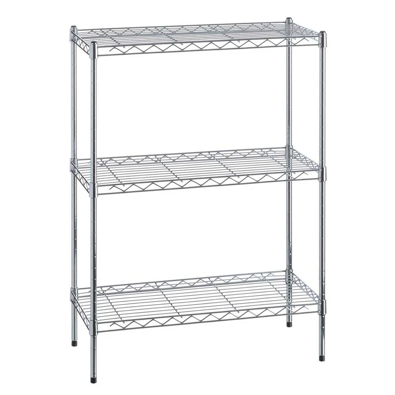 Scaffalatura Mobile Libreria Scaffale in Metallo Cromato 3 Scaffali 60x35x150cm