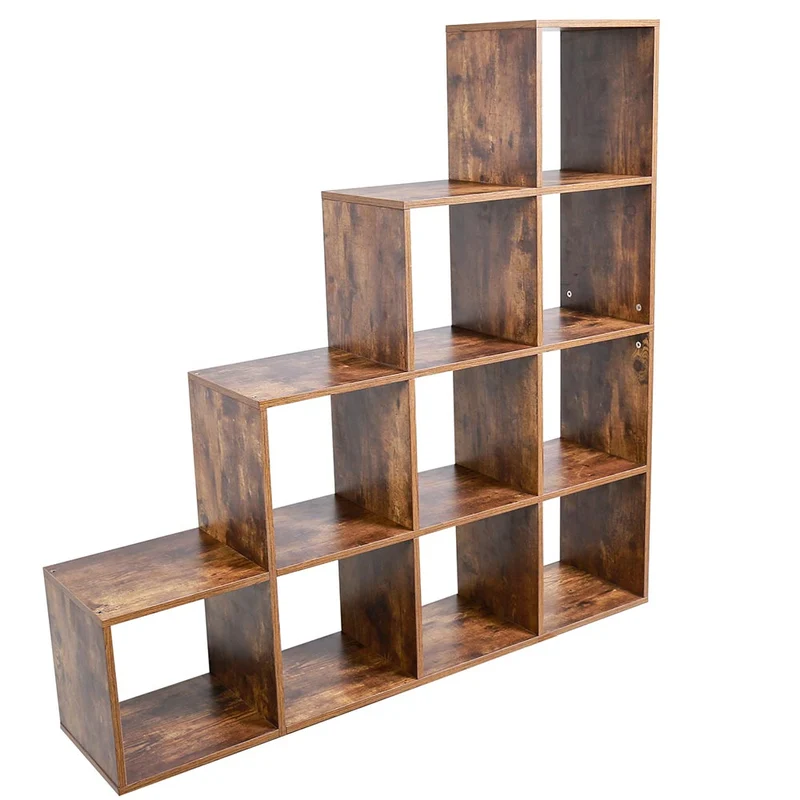 Libreria Design Moderno Industriale Scaffale 10 Ripiani legno MDF Casa Ufficio