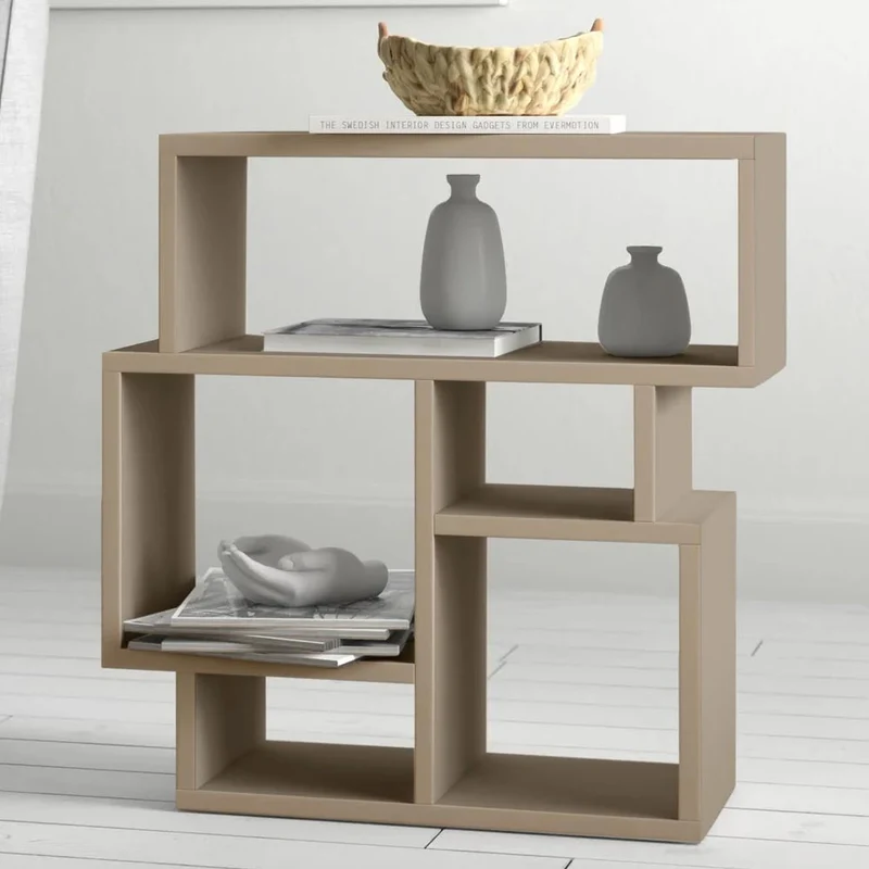 Libreria Tavolino Laterale Divano Design Moderno 5 Ripiani 60x22x54 Casa Tortora