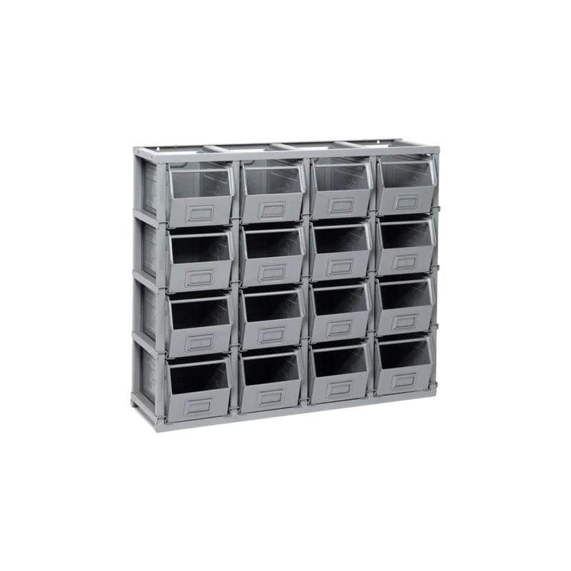 FED30440201, Scaffale Domino con 16 contenitori in metallo, mis. 3