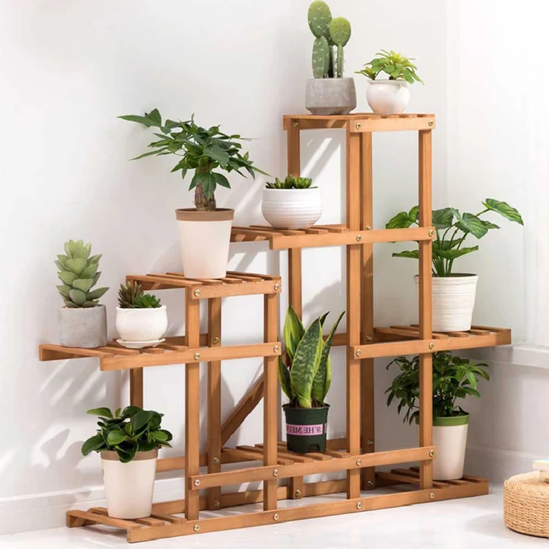 Scaffale Porta Piante Fiori Libreria Scaffalatura in Legno di Bamboo 107x25x85cm