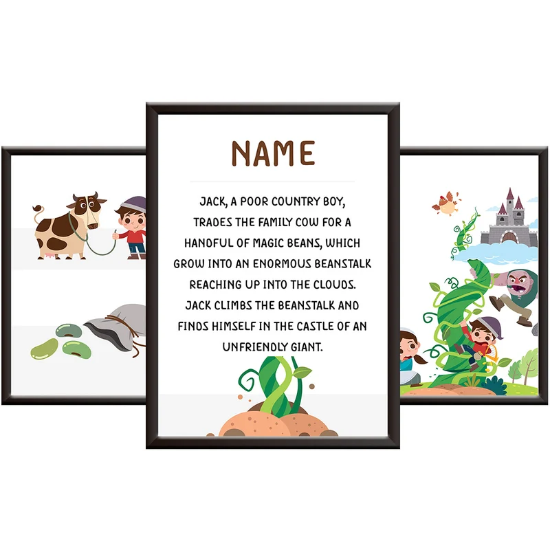 Personalised Nursery Rhyme Pictures - Jack and the Beanstalk Print Set