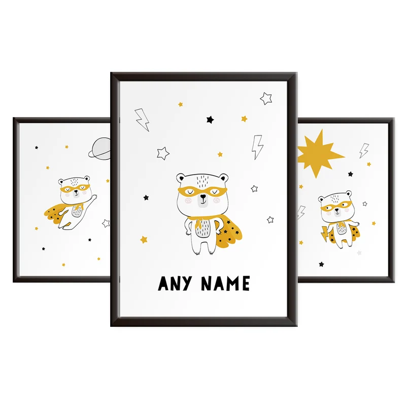 Superhero Bears Nursery Print Set