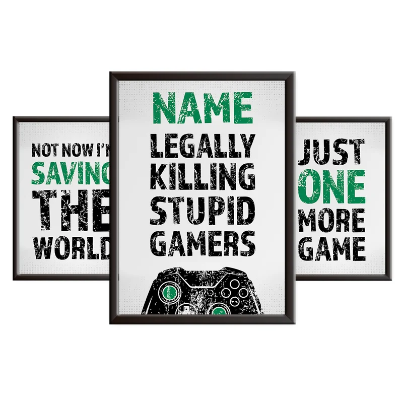 Legally Killing Stupid Gamers - Gaming Print Set - XB - Green