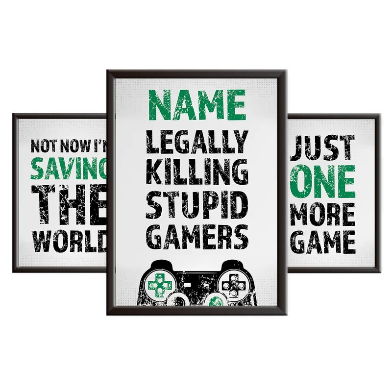 Legally Killing Stupid Gamers - Gaming Print Set - PS - Green