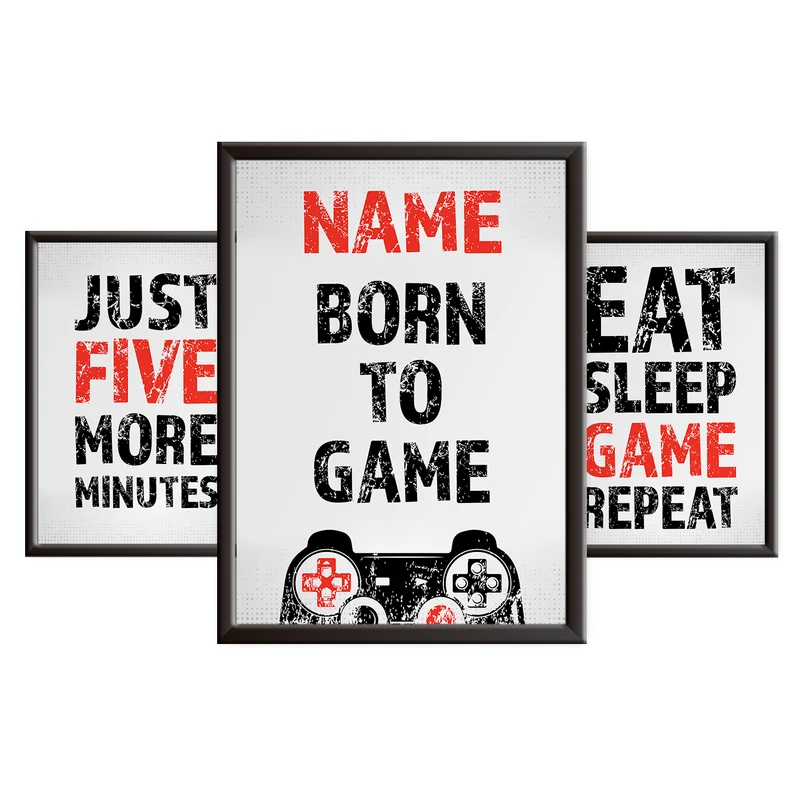 Gamers are Born to Game - Gaming Print Set - PS - Red
