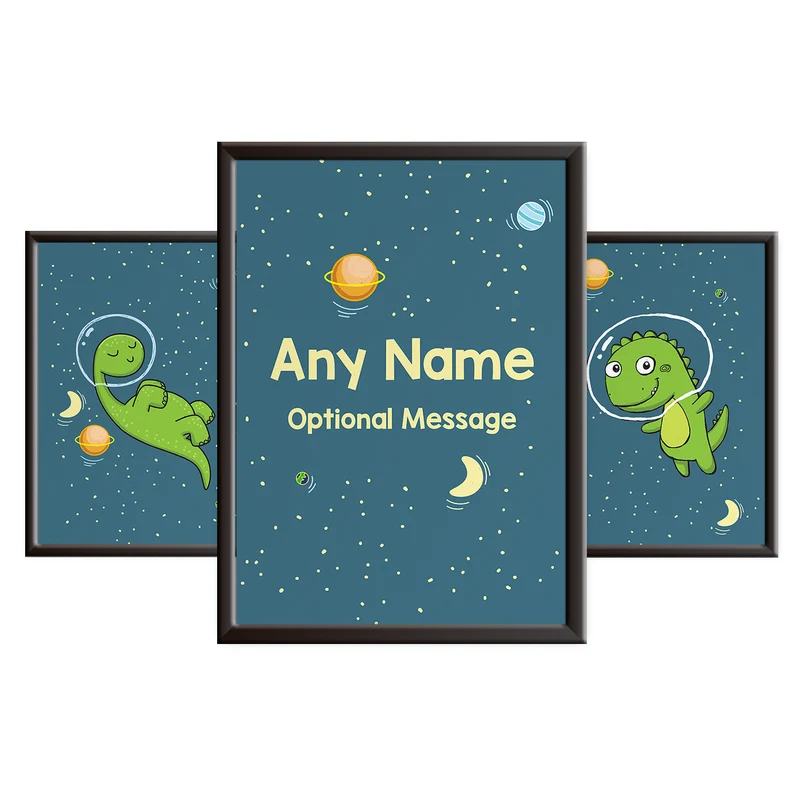 Dinosaurs in Space - Nursery Print Set for Boys