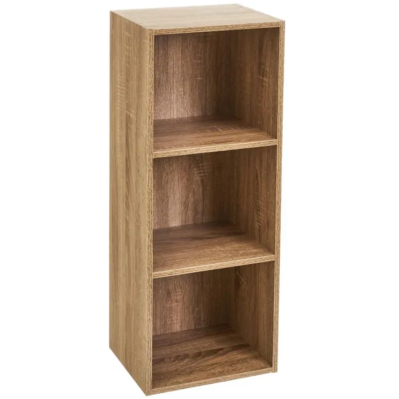 Libreria Scaffalatura 3 Ripiani Salvaspazio in MDF Legno Naturale 30x24x80 cm