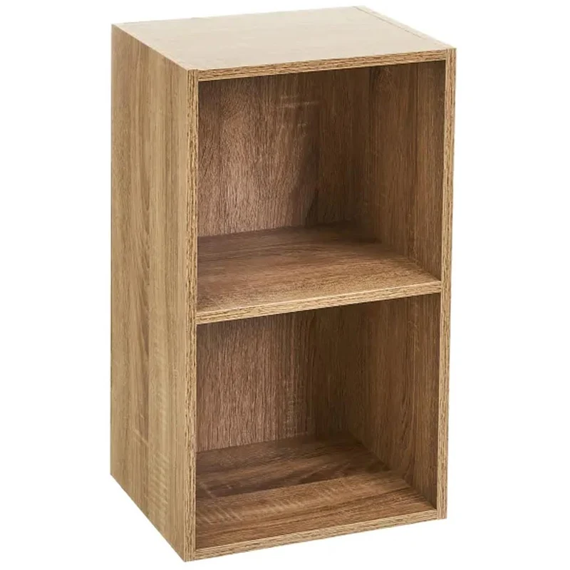 Libreria Scaffalatura 2 Ripiani Salvaspazio in MDF Legno Naturale30x24x54 cm