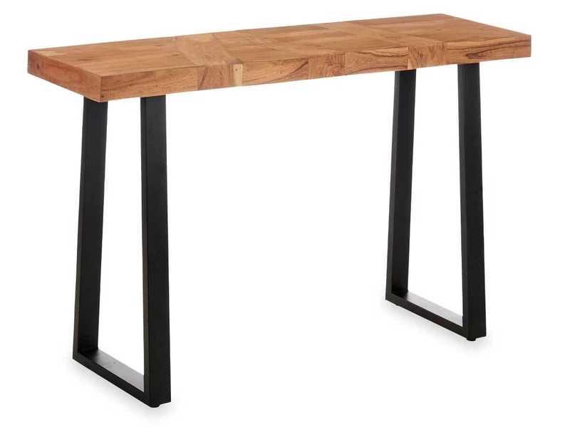 Consolle Ingresso Tavolo Salone Corridoio 110 x 35 H77cm Legno Massello e Metallo