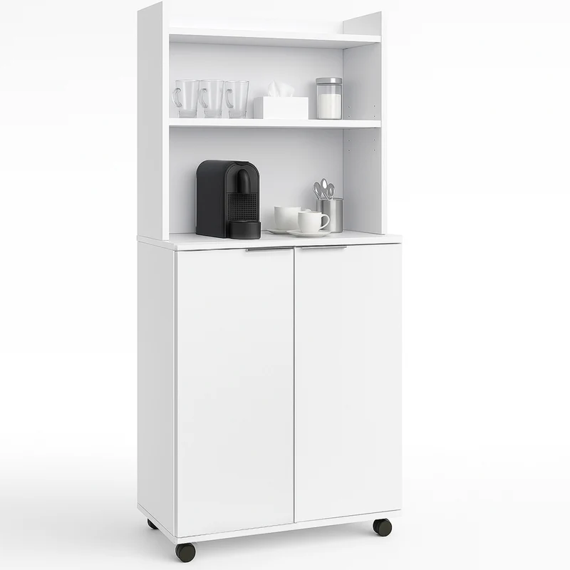Mobile Stazione Coffee Angolo Bar Snack da Ufficio Credenza Multiuso per Caffè