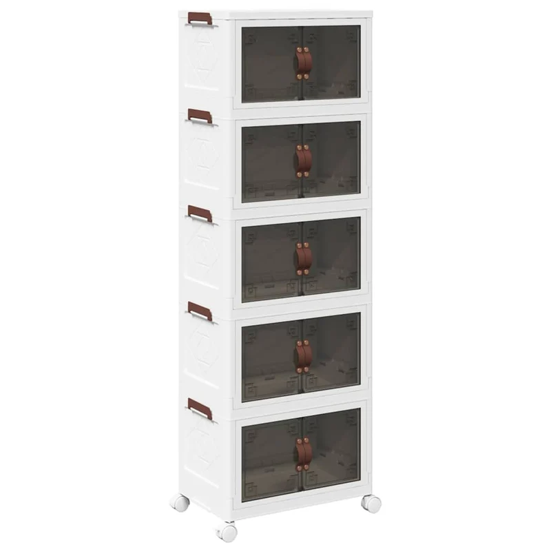 Scatola Portaoggetti con Ruote 5 Livelli Design leggero Versatile 48,5x29,5x139cm