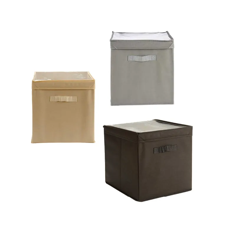 Kit 3 Scatole in TNT e PVC per Cambio Stagione Contenitore 30 Litri Salvaspazio