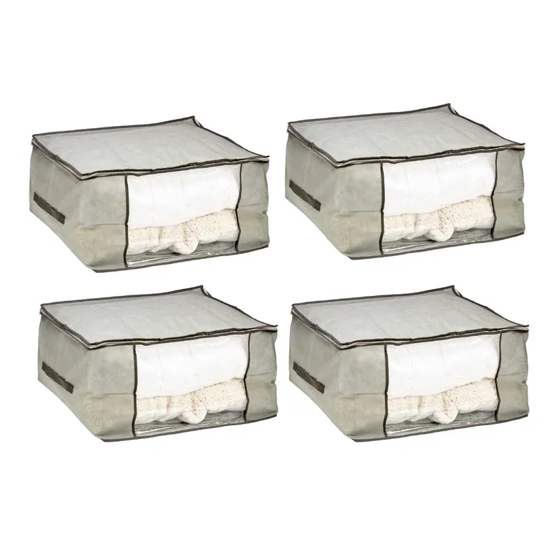 Kit 4pz Contenitori Indumenti Scatole 60x45x30cm per Piumoni Organizer Armadio