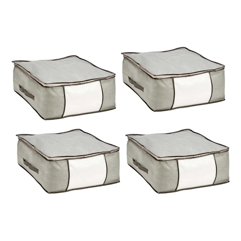 Kit 4pz Contenitori Indumenti Scatole 45x45x20cm per Piumoni Organizer Armadio
