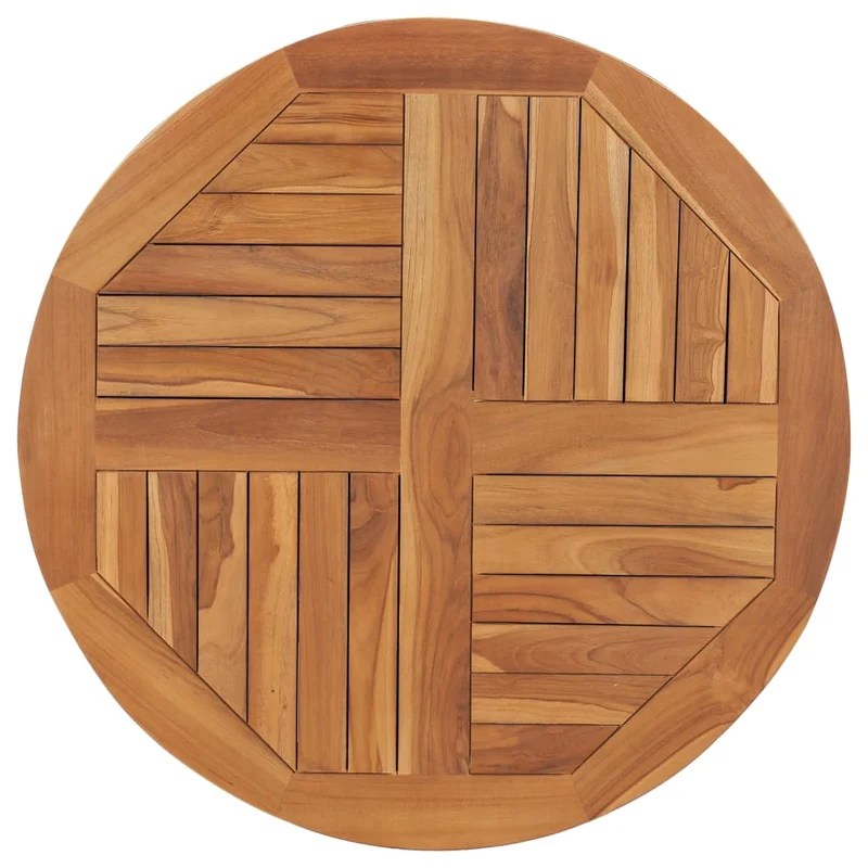 Piano Tavolo in Legno Massello di Teak Rotondo Versatile 2,5 cm 80 cm