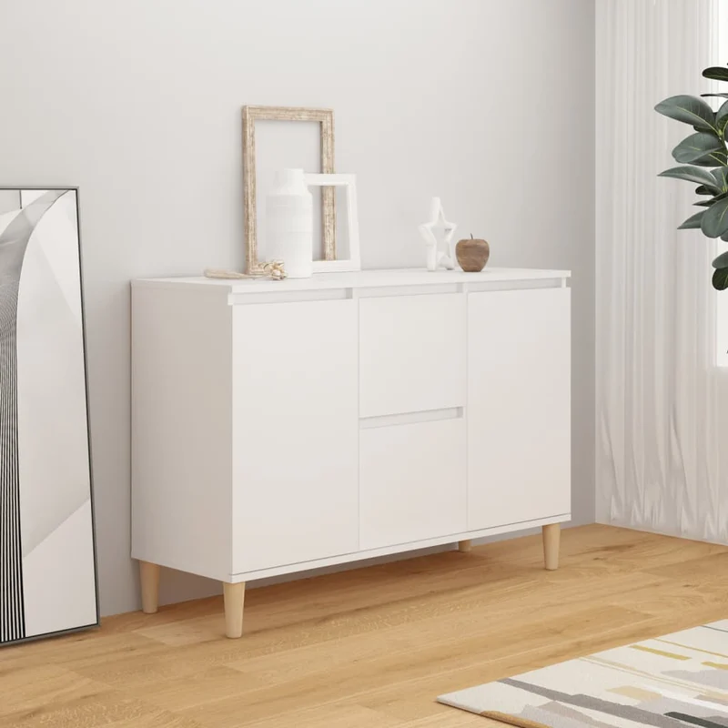 Credenza Bianca 101x35x70 cm in Legno Multistrato