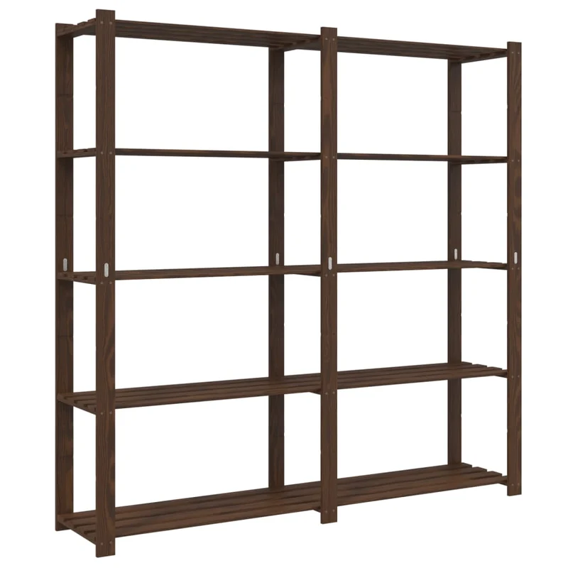 Scaffale a 5 Livelli Libreria 170x38x170 cm in Legno di Pino Colore Marrone