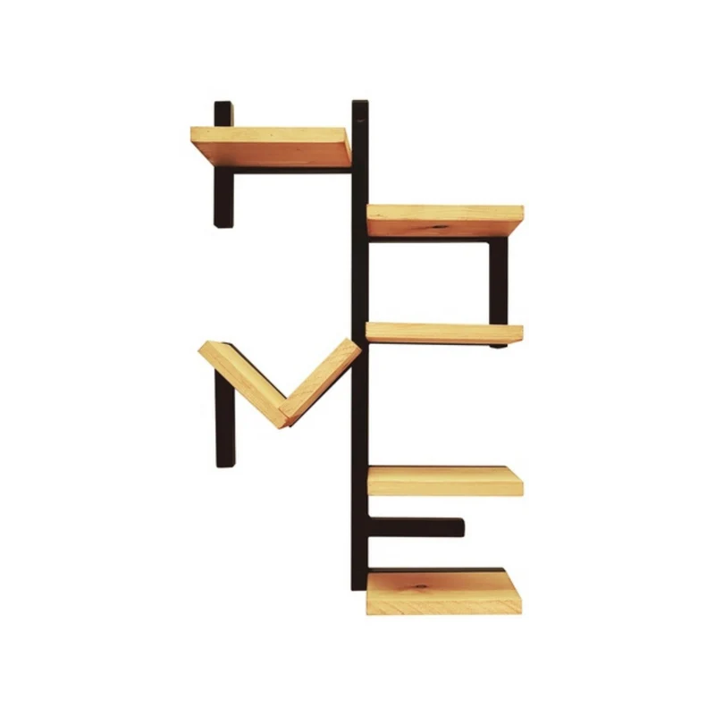 Mensola da Parete HOME in Acciaio e Legno – Design Moderno | Made in Italy