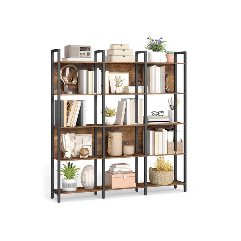 Libreria scaffale industriale con ripiani robusti in stile moderno