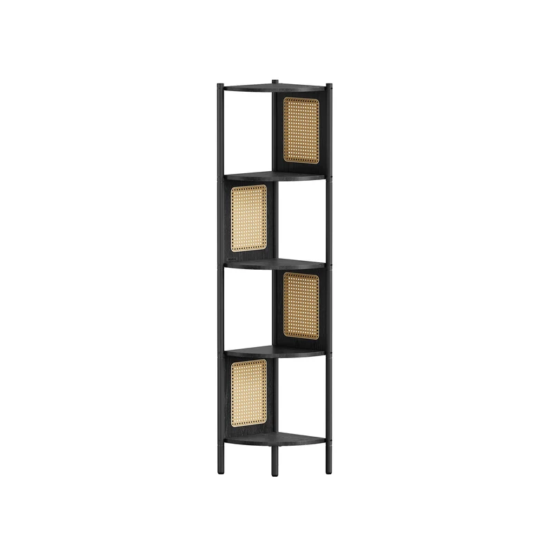 Scaffale Angolare a 5 Ripiani 31,9 x 31,9 x 156,4 cm Nero Ebano