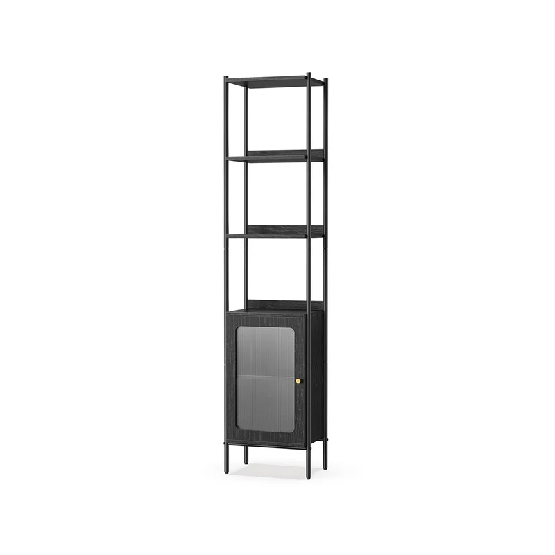 Libreria Scaffale a 6 Ripiani con Anta in Plastica
