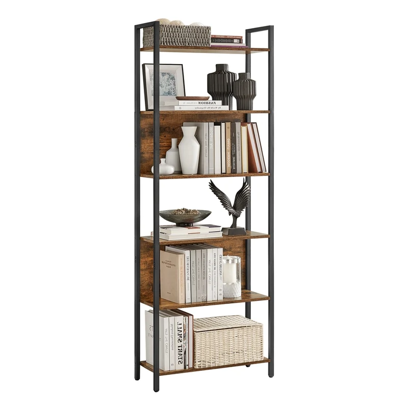 Libreria, mensola con 6 ripiani, libreria