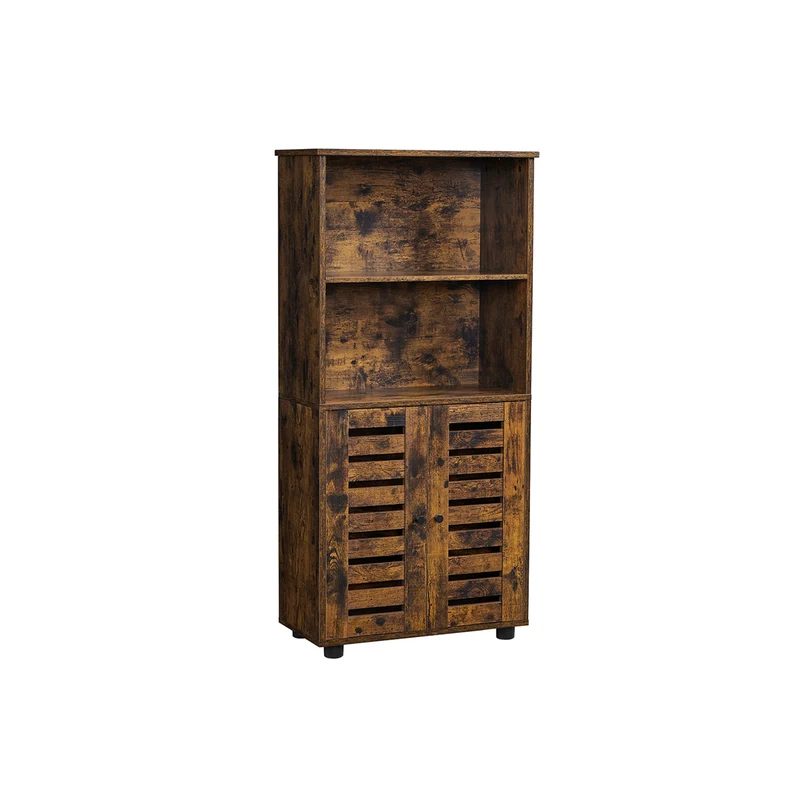 Mobiletto Multiuso, Credenza Cucina, Libreria, Armadietto a 2 Ante a Persiana