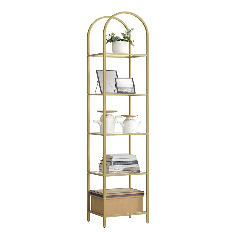 Scaffale con Ripiani in Vetro Temperato Design ad Arco