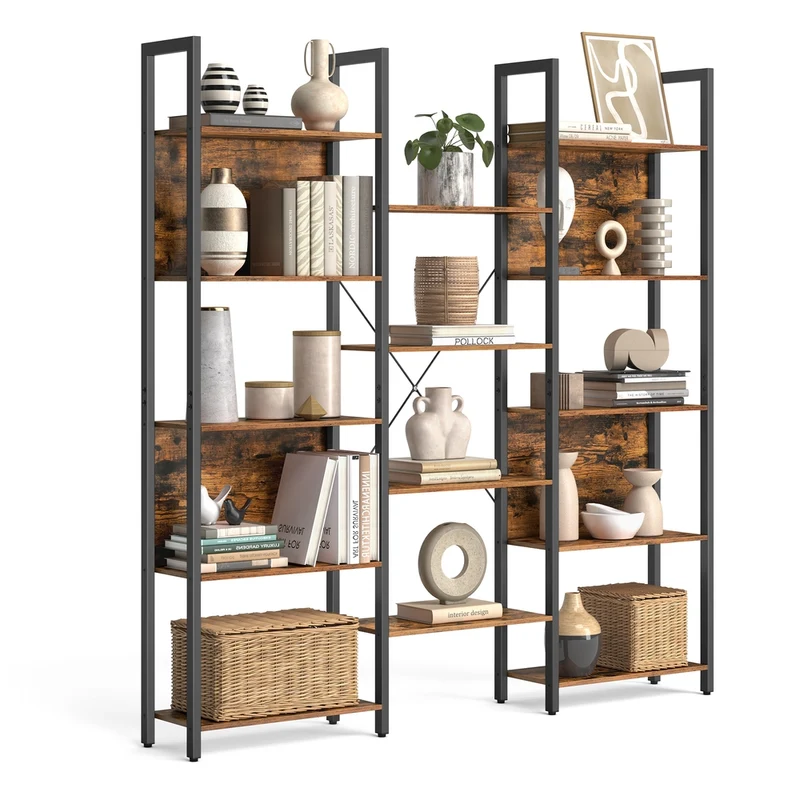 Libreria Scaffale Portaoggetti Capiente Struttura in Metallo