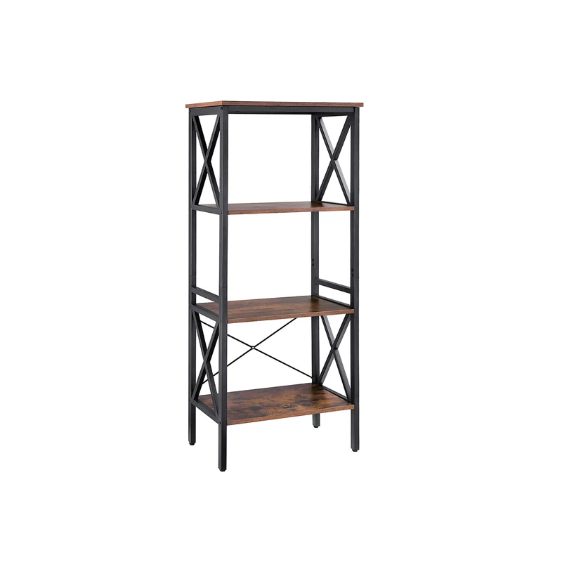 Scaffale in stile industriale con 4 ripiani