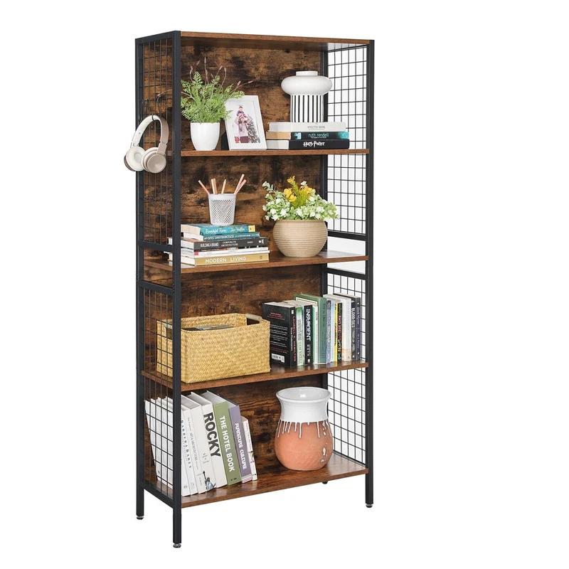 Libreria a 4 Ripiani con Ganci