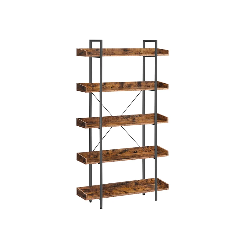 libreria, scaffale a 5 piani, ampi ripiani portaoggetti
