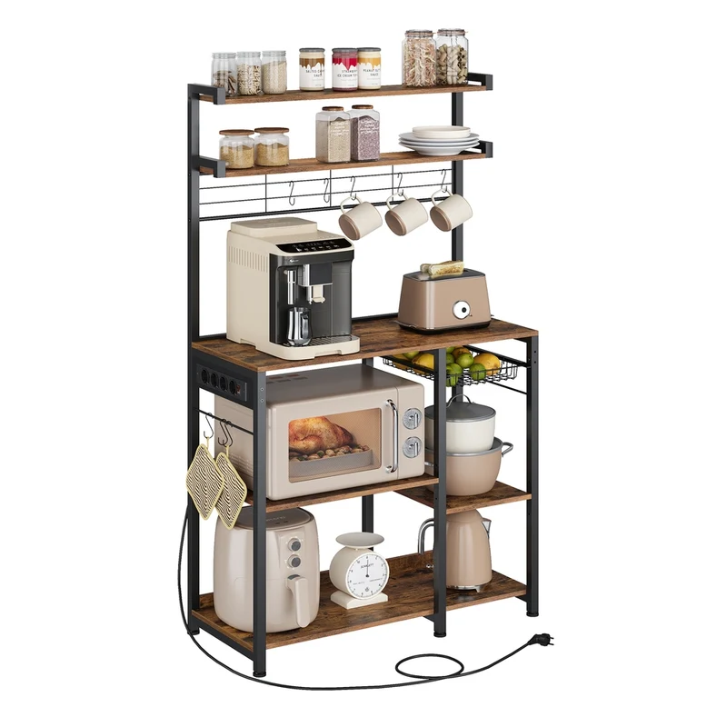 Scaffale da Cucina con Prese di Corrente Ganci a S