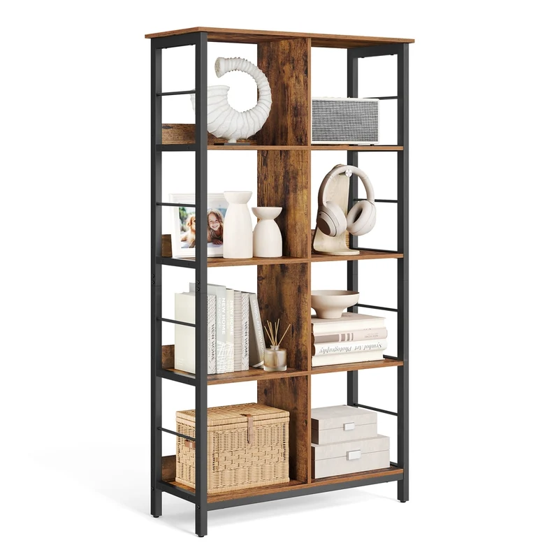 Libreria a 8 scomparti, scaffale per libri mobile portaoggetti aperto