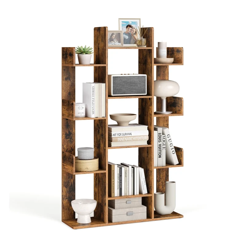 Libreria Scaffale a Forma di Albero con Scomparti Angoli Arrotondati