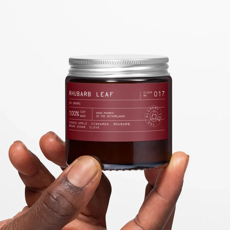 Candela 190gr - Foglia di Rabarbaro