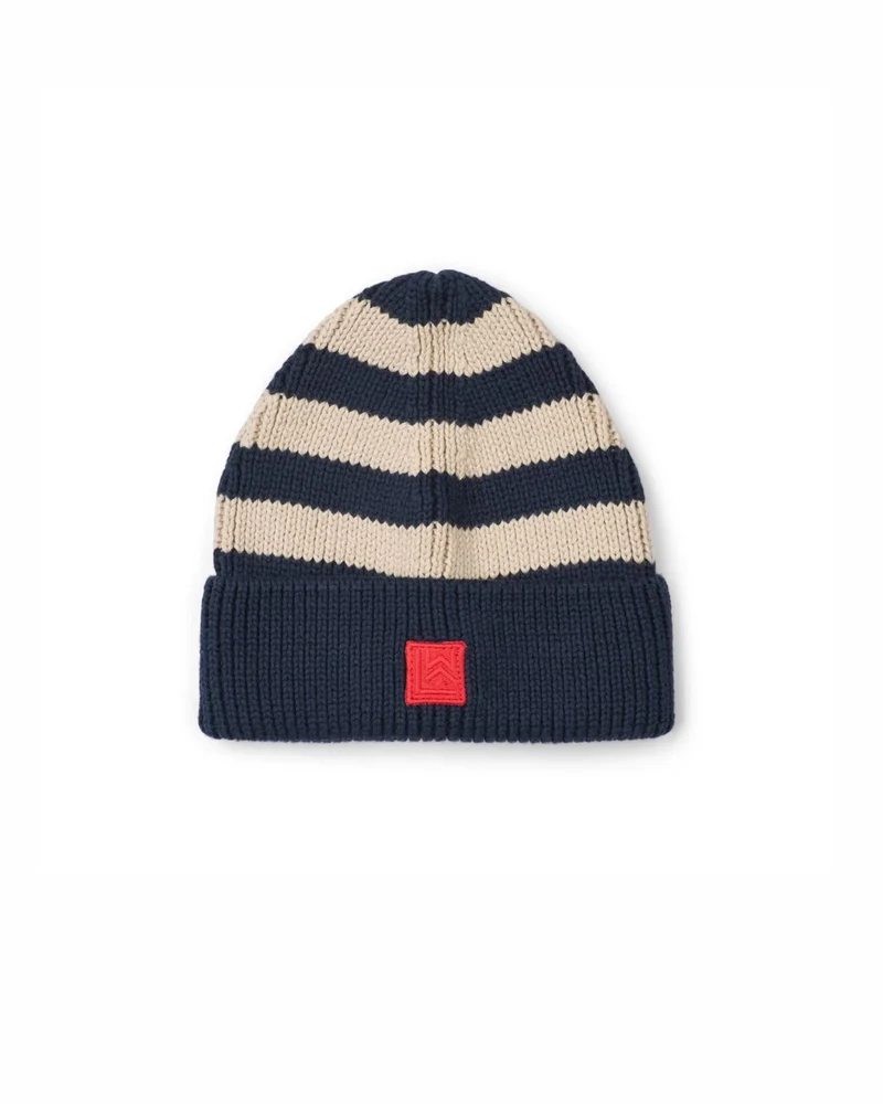 Ezra Beanie - Classic Navy/Sandy Stripe