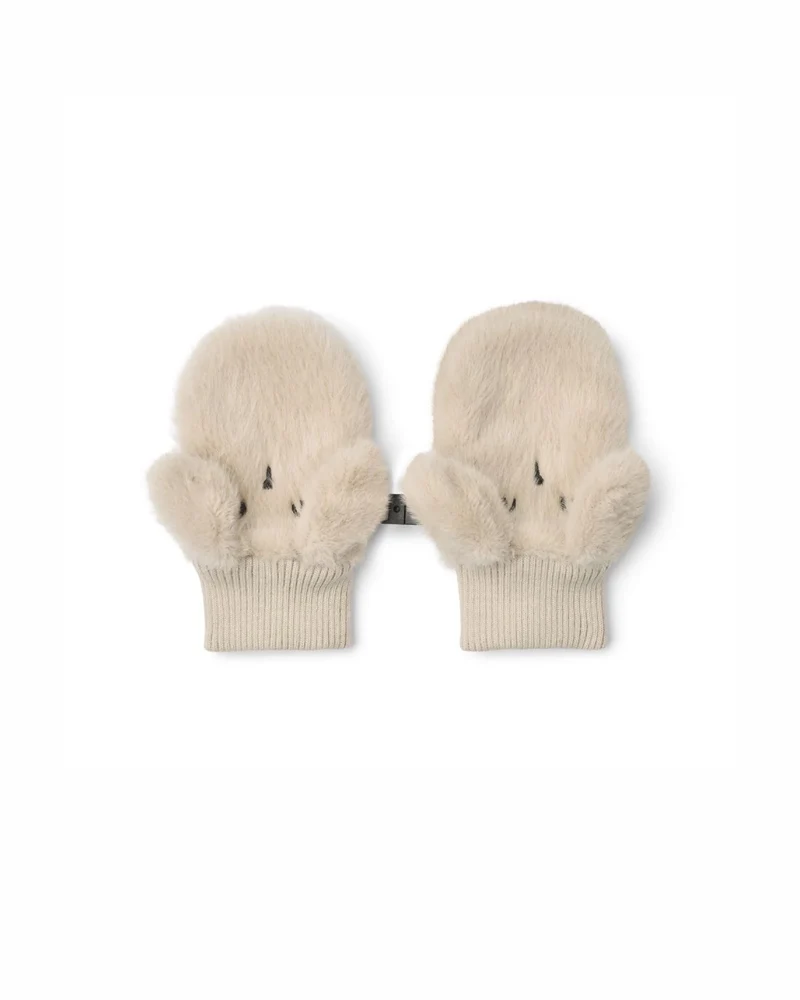 Lizzy Plush Rabbit Mittens - Mist