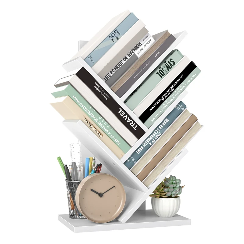 Libreria ad Albero Salvaspazio Verticale per Camera da Letto Soggiorno Studio